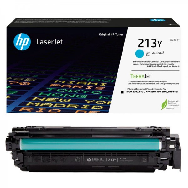 HP 213Y Original Toner Cyan W2131Y für Color LaserJet Enterprise 5700dn 6700dn