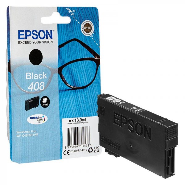 Epson T09J1 Tinte Schwarz 408 DURABrite Brille Epson WorkForce Pro WF-C4310DW WF-C4810DTWF