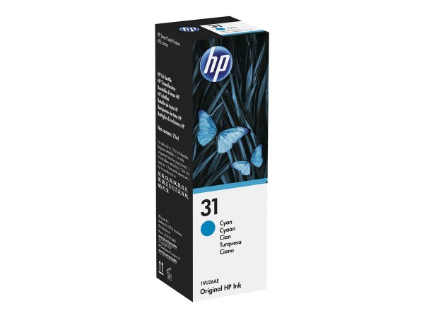 HP 31 Original Nachfülltinte Cyan 1VU26AE für Smart Tank 7305 7605 7606