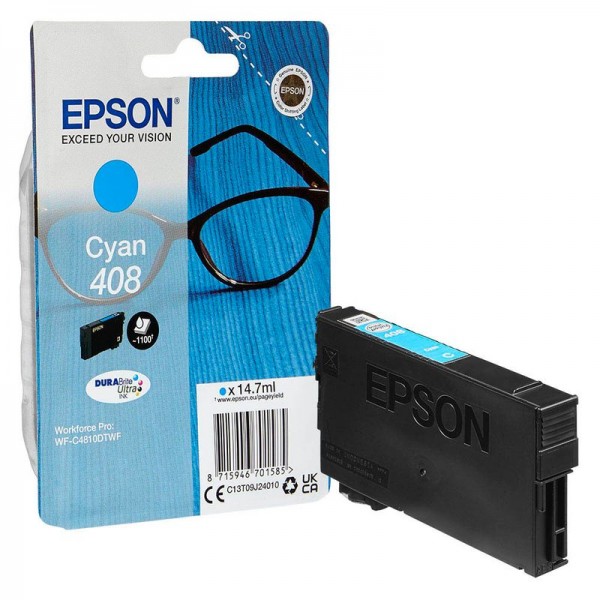 Epson T09J2 Tinte Cyan 408 DURABrite Brille Epson WorkForce Pro WF-C4310DW WF-C4810DTWF