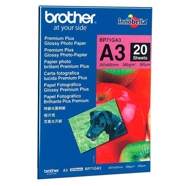 Brother Innobella Premium Plus BP71GA3 - Glänzend - A3 (297 x 420 mm) - 260 g/m² - 20 Blatt