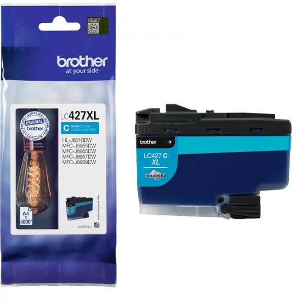 Brother LC427XLC Tintenpatrone cyan ca. 5.000 Seiten für HL-J6010DW MFC-J5955DW MFC-J6955DW